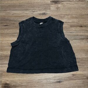 Nike Women’s Charcoal Sleeveless Crop Top Muscle Shirt